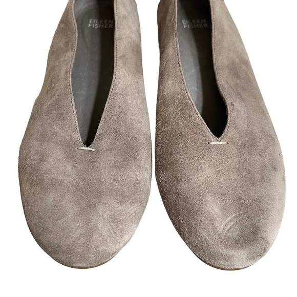 Eileen Fisher Taupe Suede Hidden Wedge Size 9 - Picture 4 of 14
